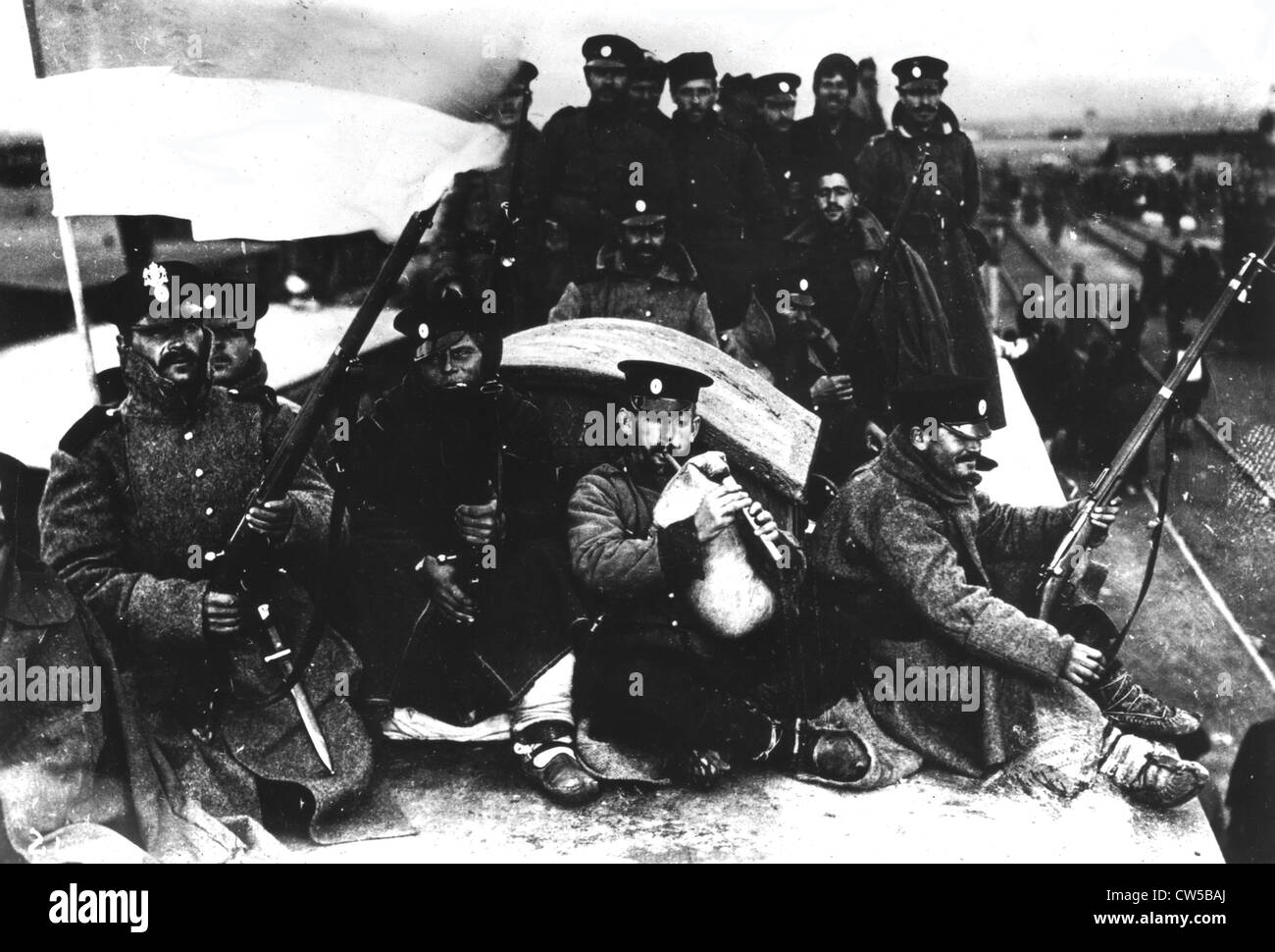 Balkan-Krieg, bulgarische Soldaten auf dem Weg zur Andrinopolis (Türkei) Stockfoto