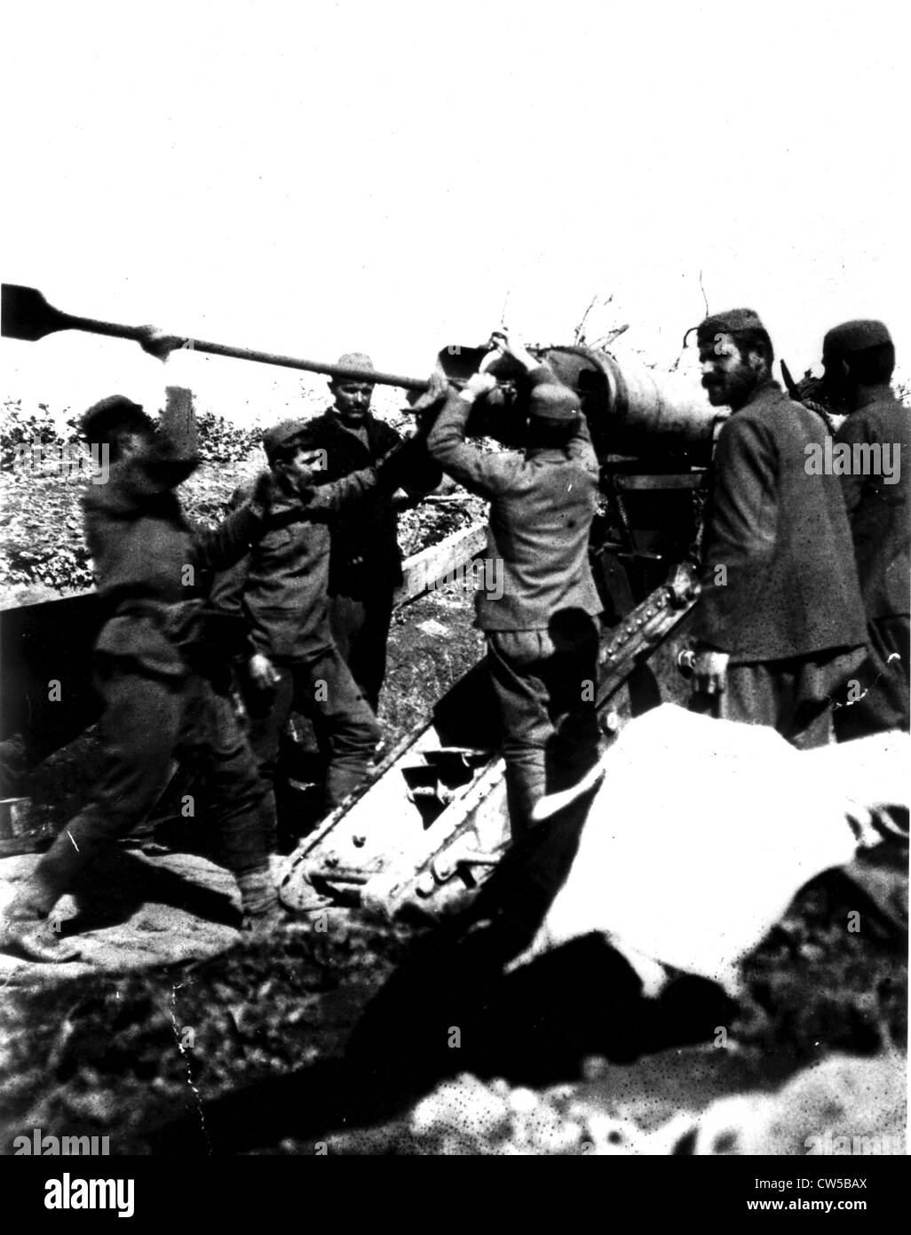 Balkan-Krieg, montenegrinischen Kanone auf Maritzen Hill Stockfoto