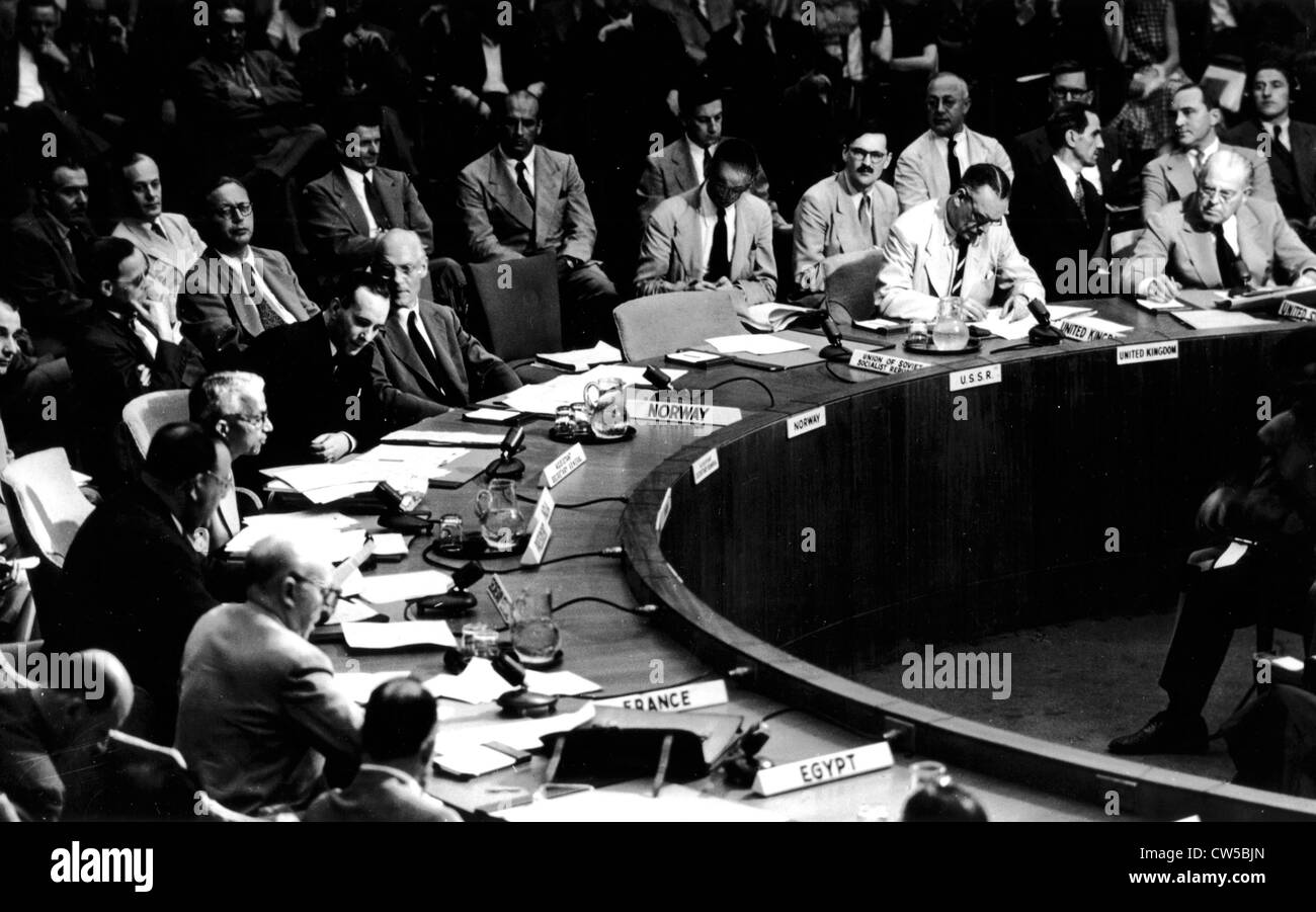 Die sowjetische Delegation boykottiert die UN-Sondersitzung des Koreakrieges gewidmet Stockfoto