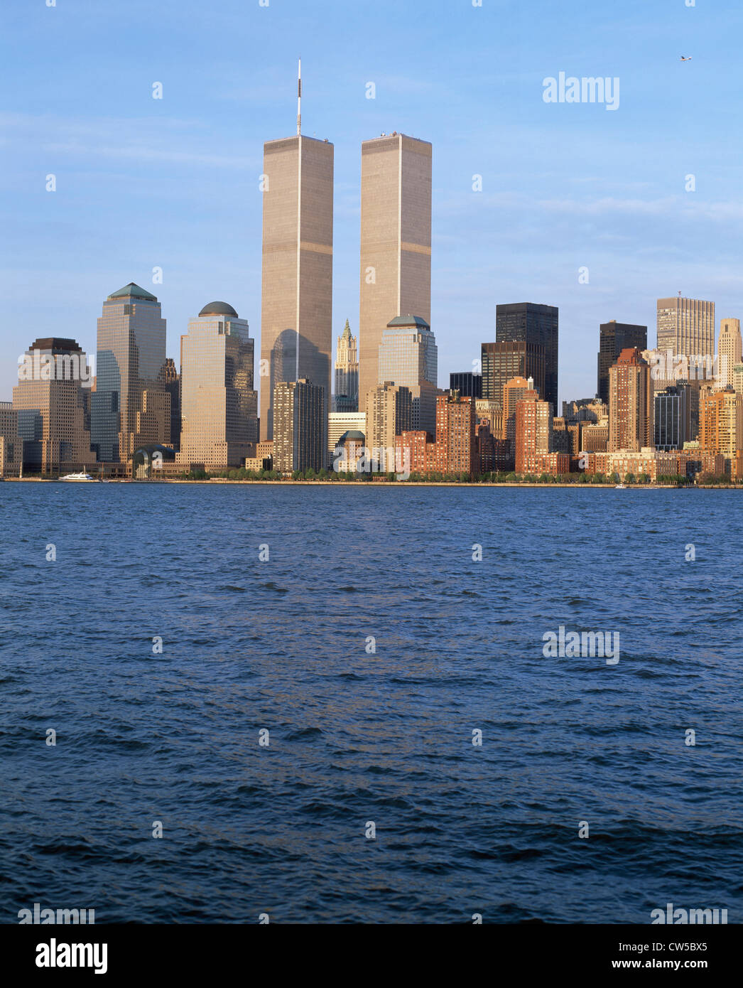 Wolkenkratzer auf der Uferpromenade, World Trade Center, Manhattan, New York City, New York, USA Stockfoto