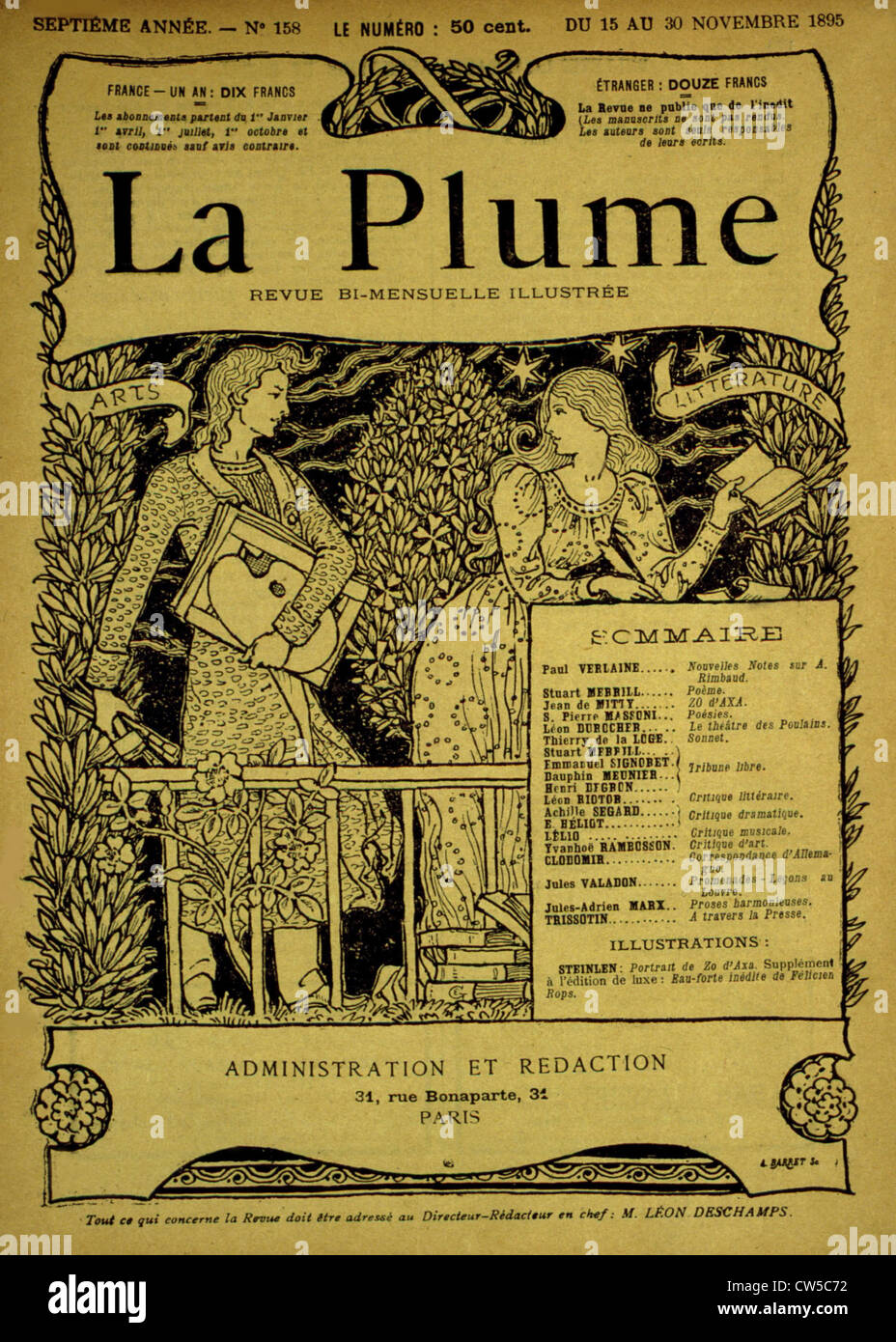 Titelseite der Zeitschrift "La Plume", 1895 Stockfoto