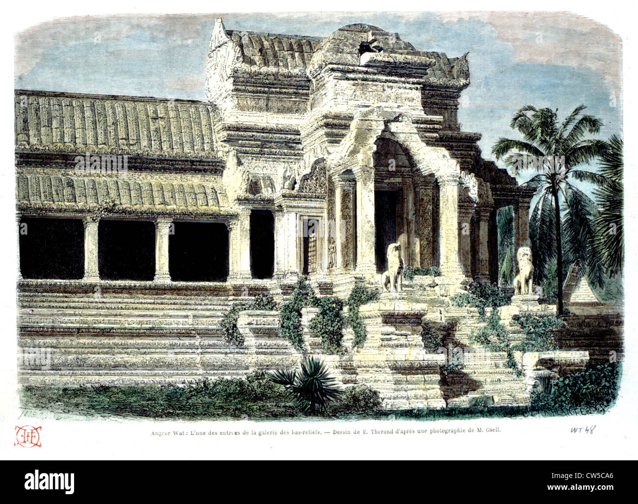 Thérond, zentralen Portikus von Angkor Wat, einer der Eingänge von der Galerie des Reliefs Stockfoto
