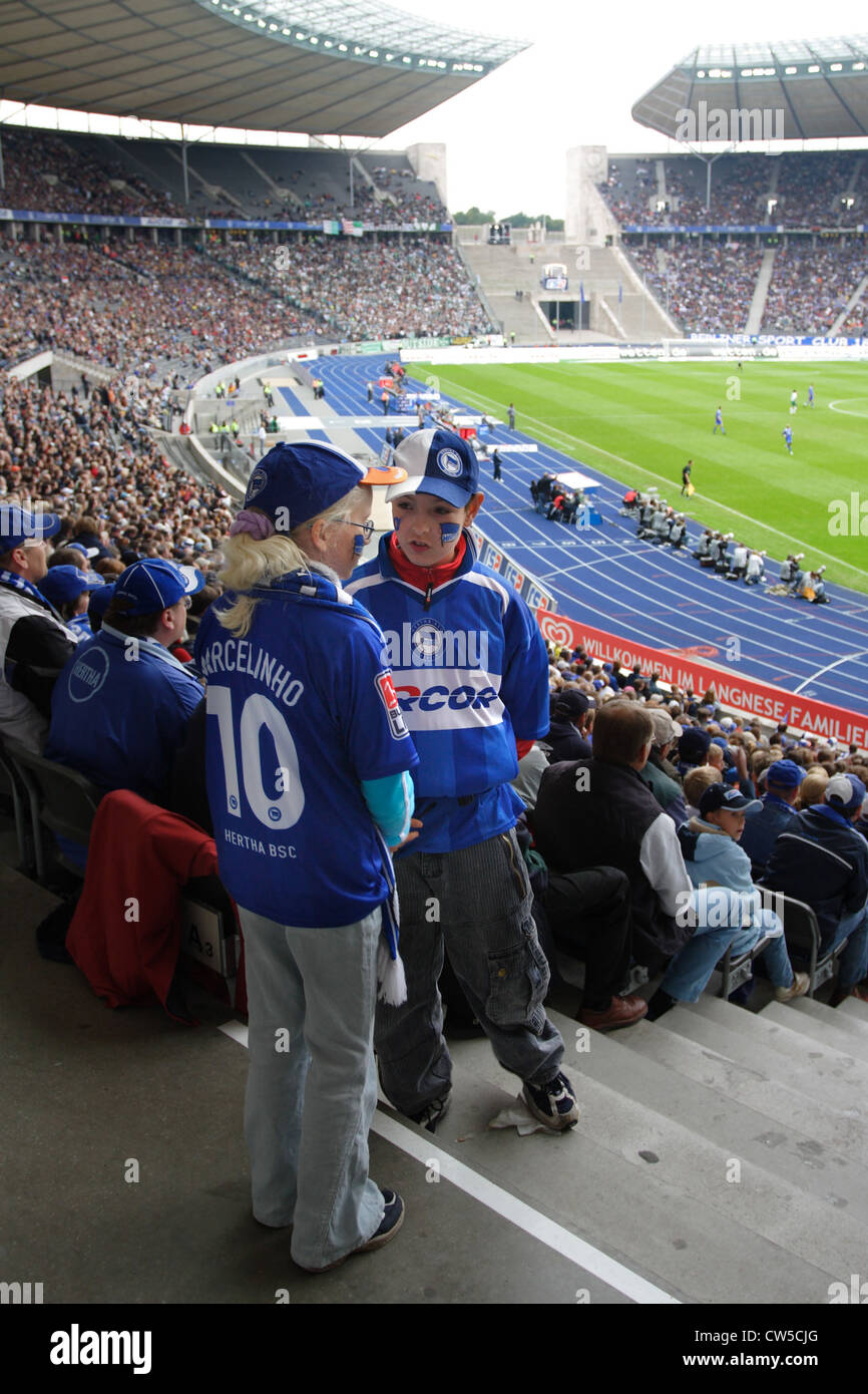 Fußball Olympiastadion Berlin (SV Werder Bremen und Hertha BSC) Stockfoto