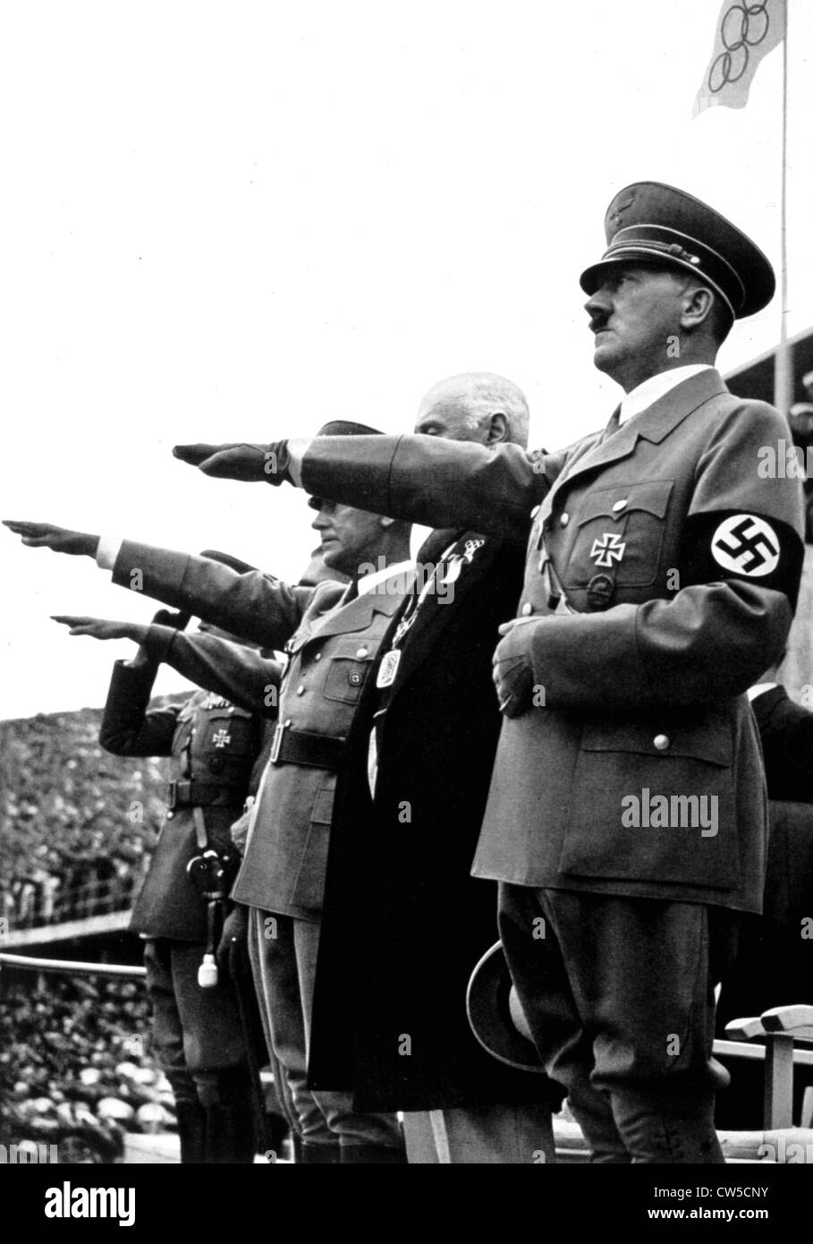 Olympiade Berlin, Hitler bei der Eröffnungsfeier der Spiele Stockfoto
