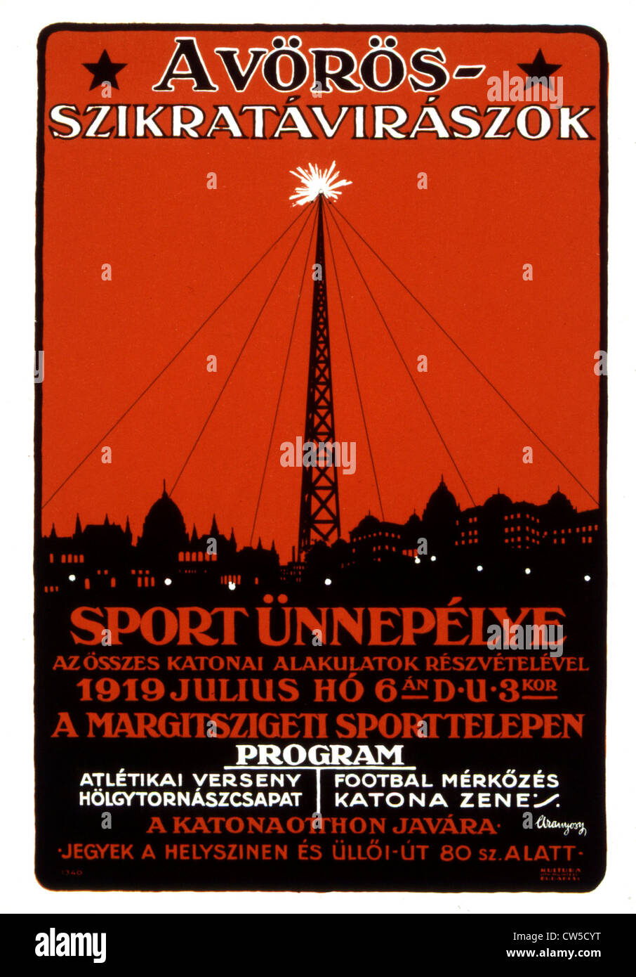 Propagandaplakat von Gusztav ARANYOSY (1890-1954), ungarische Revolution 1919 Stockfoto