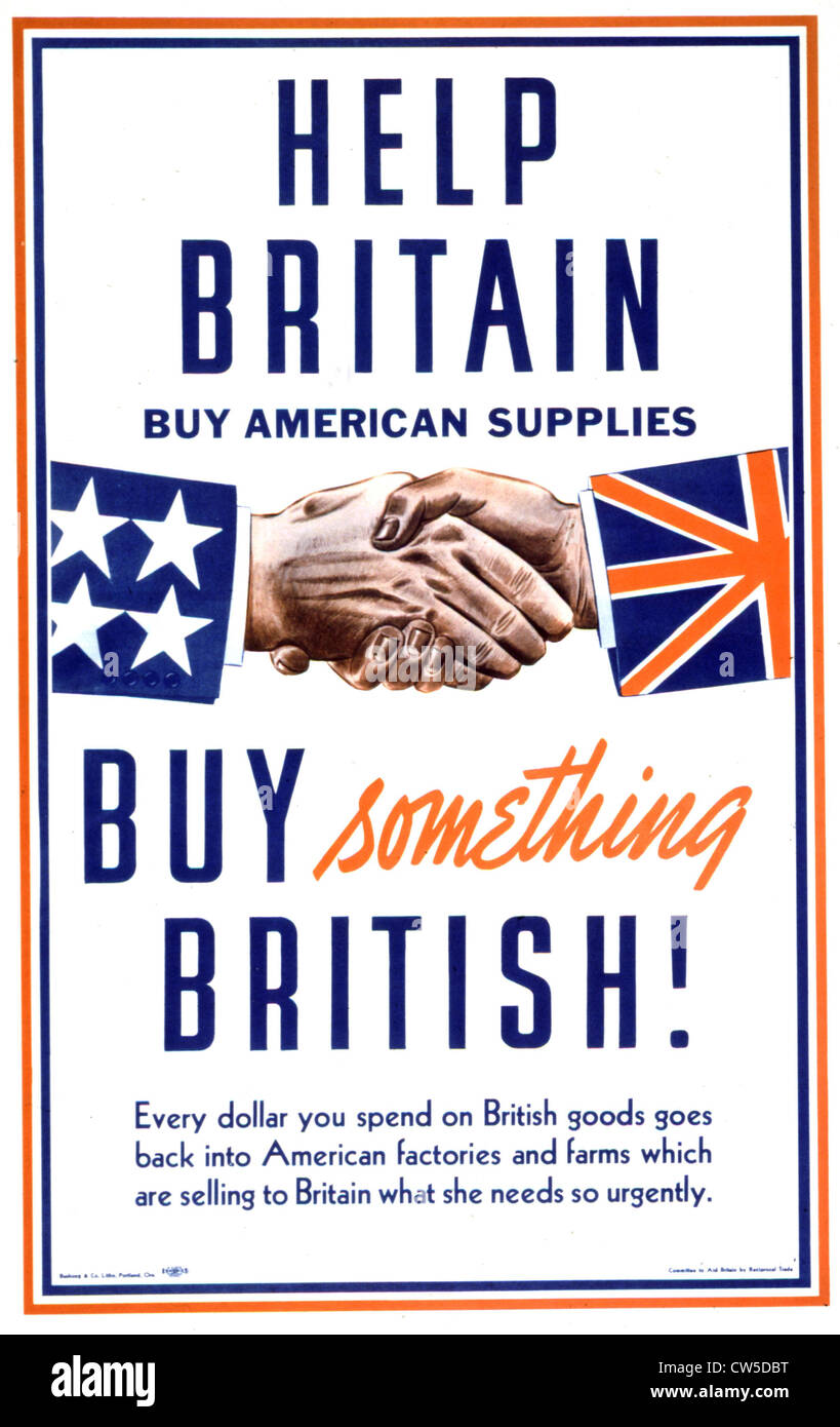 Propagandaplakat von denen soll helfen, Großbritannien Stockfoto