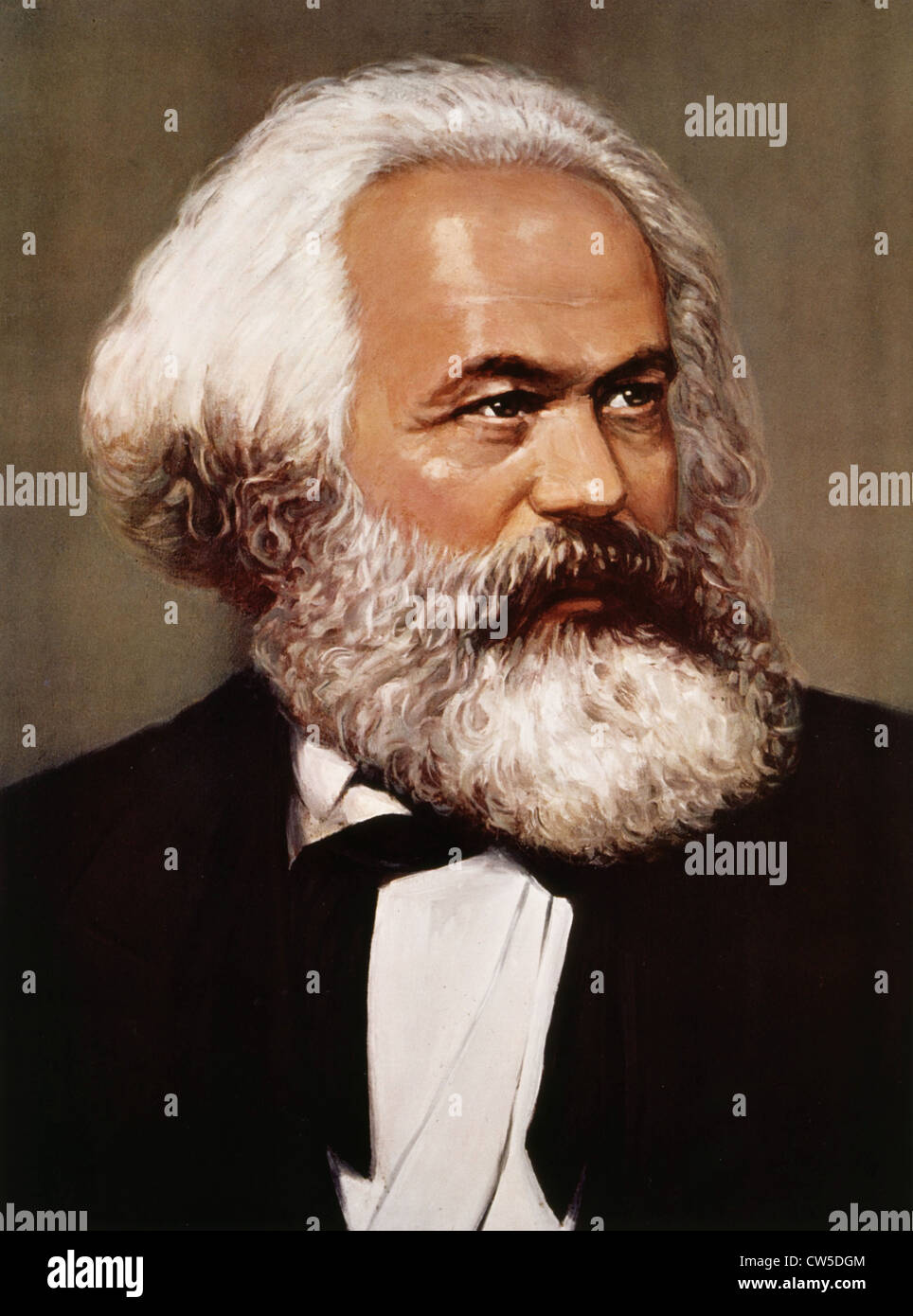 Chinesische Farblitho. Porträt von Karl Marx (1818-1883). Stockfoto