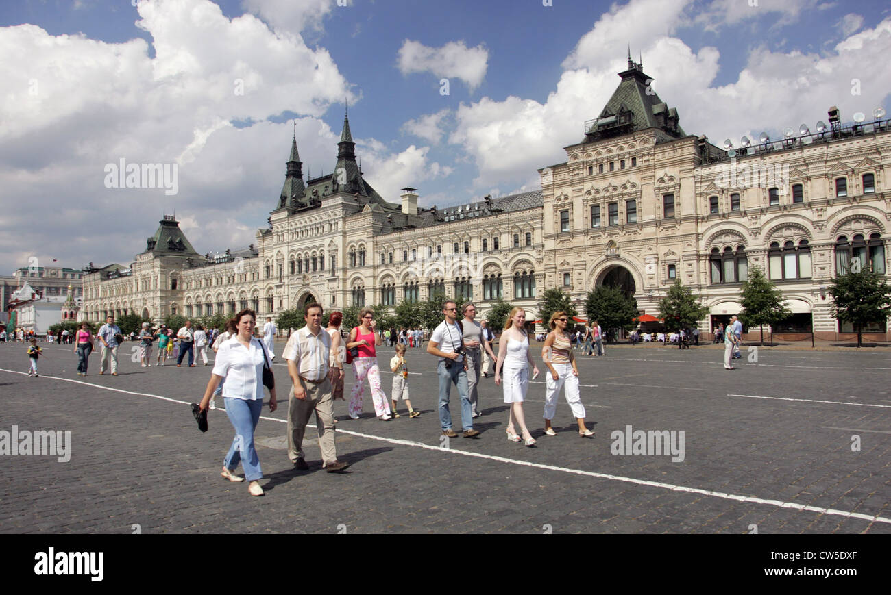 Moskau, mit Blick auf das berühmte Kaufhaus GUM Stockfoto