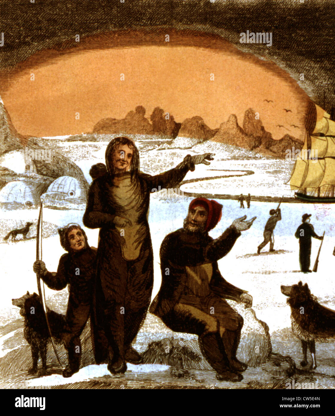 Eskimo Familie in 'Erzählung Reise Captain Ross' im Jahre 1829 bis 1833 Entdecker Nord-West-Ost West passage Stockfoto