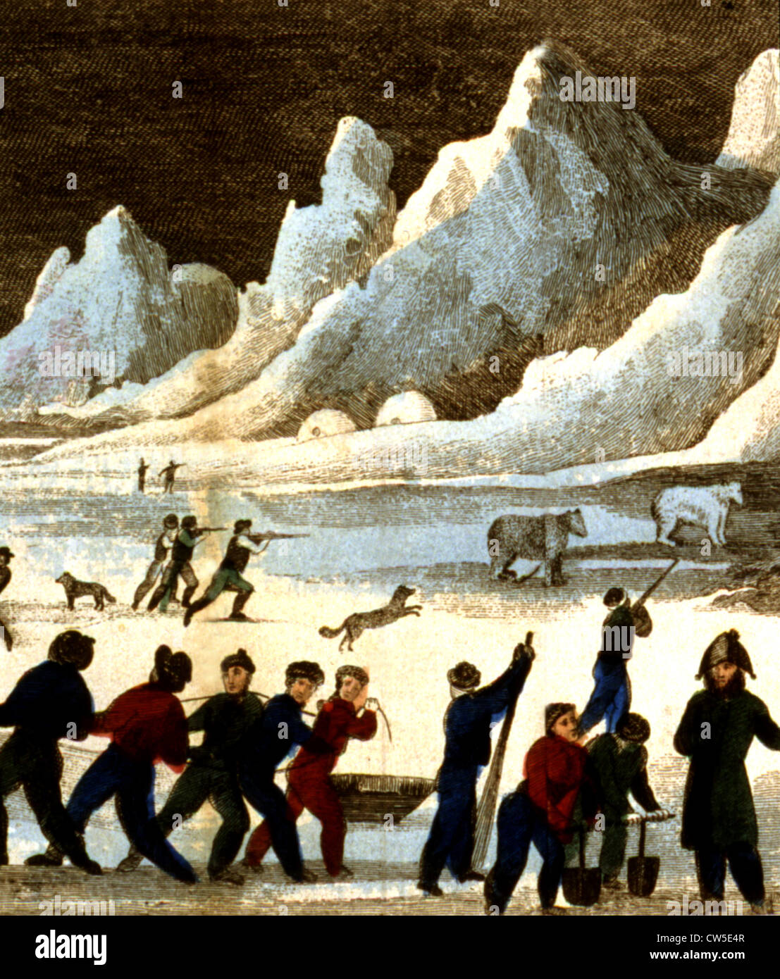 Eskimo Familie in "Erzählung voyage Captain Ross im Jahre 1829 1833, die Nordwest-Passage Ost-westlichen Ozean entdeckt" Stockfoto