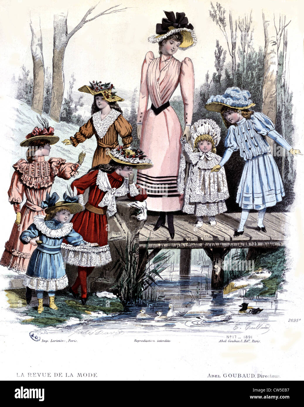 Kinder Mode. Im "La Revue De La Mode" (1891) Stockfoto