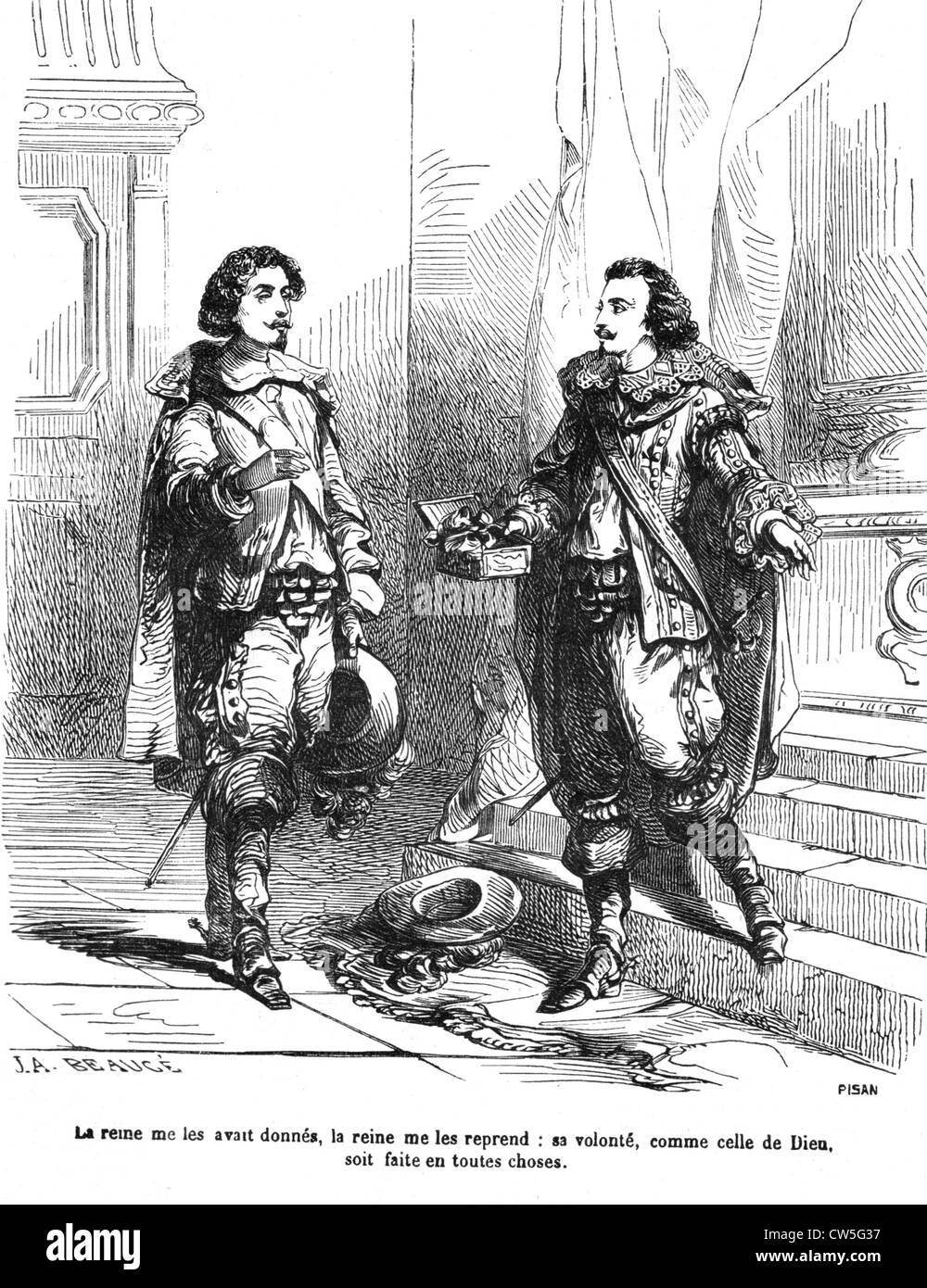 Die drei Musketiere, d ' Artagnan mit dem Herzog von Buckingham Stockfoto