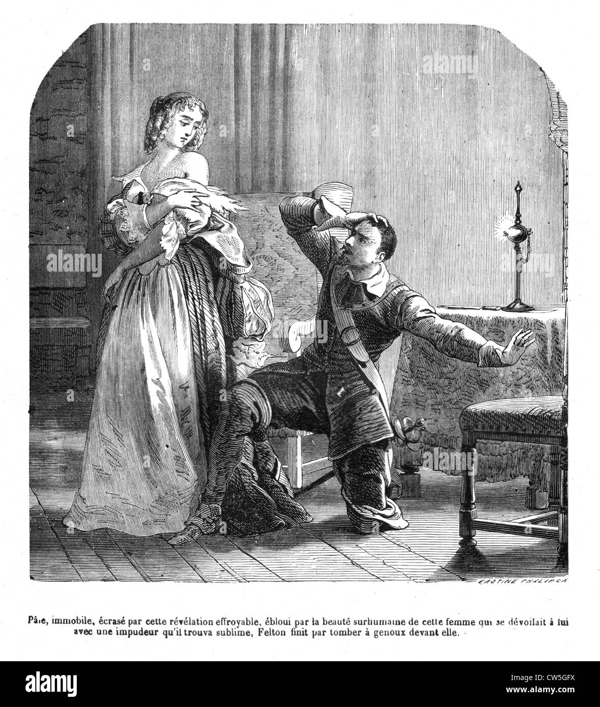 Die drei Musketiere, Milady und Felton Stockfotografie Alamy