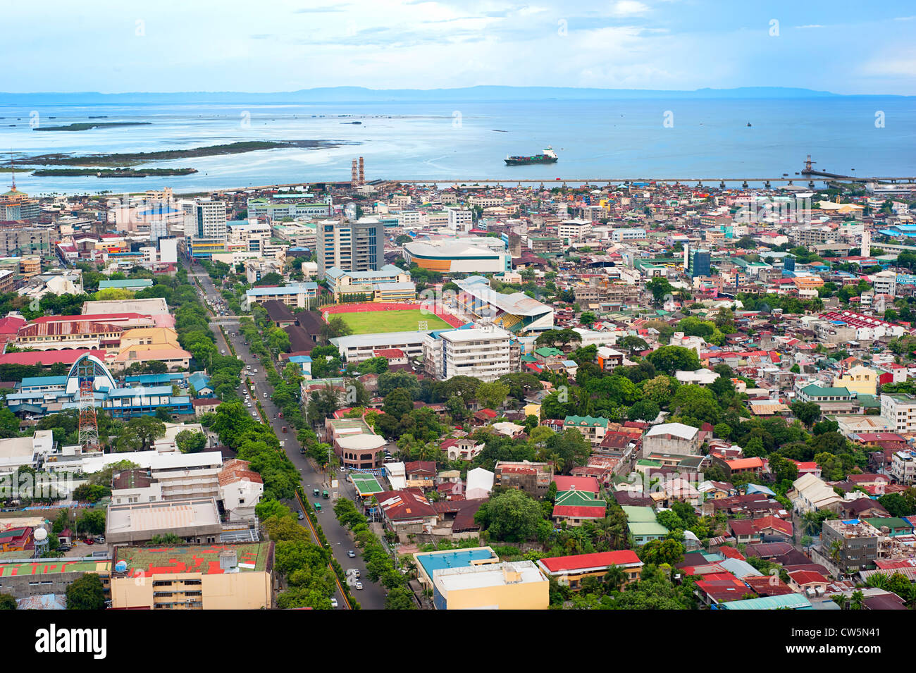 Panorama von Cebu City. Cebu ist die zweitwichtigste Metropole Philippinen und inländischen Versand Haupthafen. Stockfoto