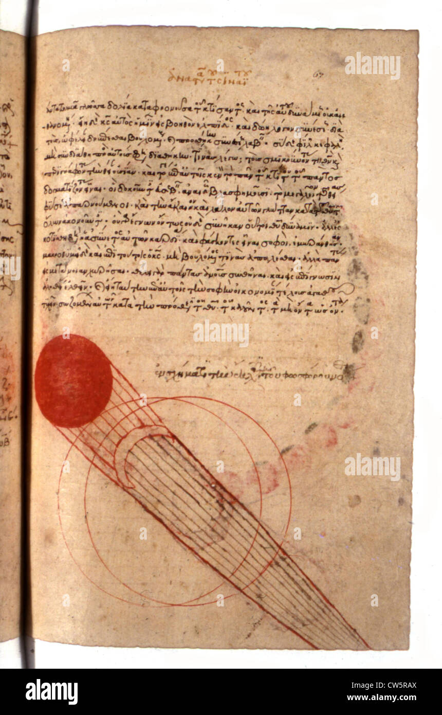 Griechische Handschrift, Geometrie Stockfoto