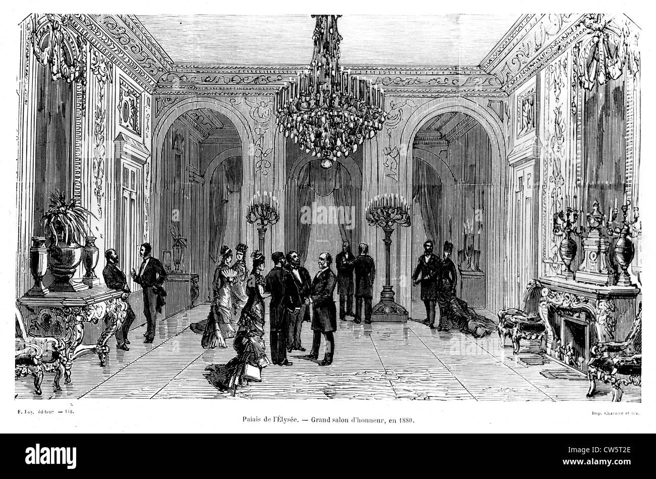 Im Inneren des Elysee-Palastes: Grand Salon Stockfoto