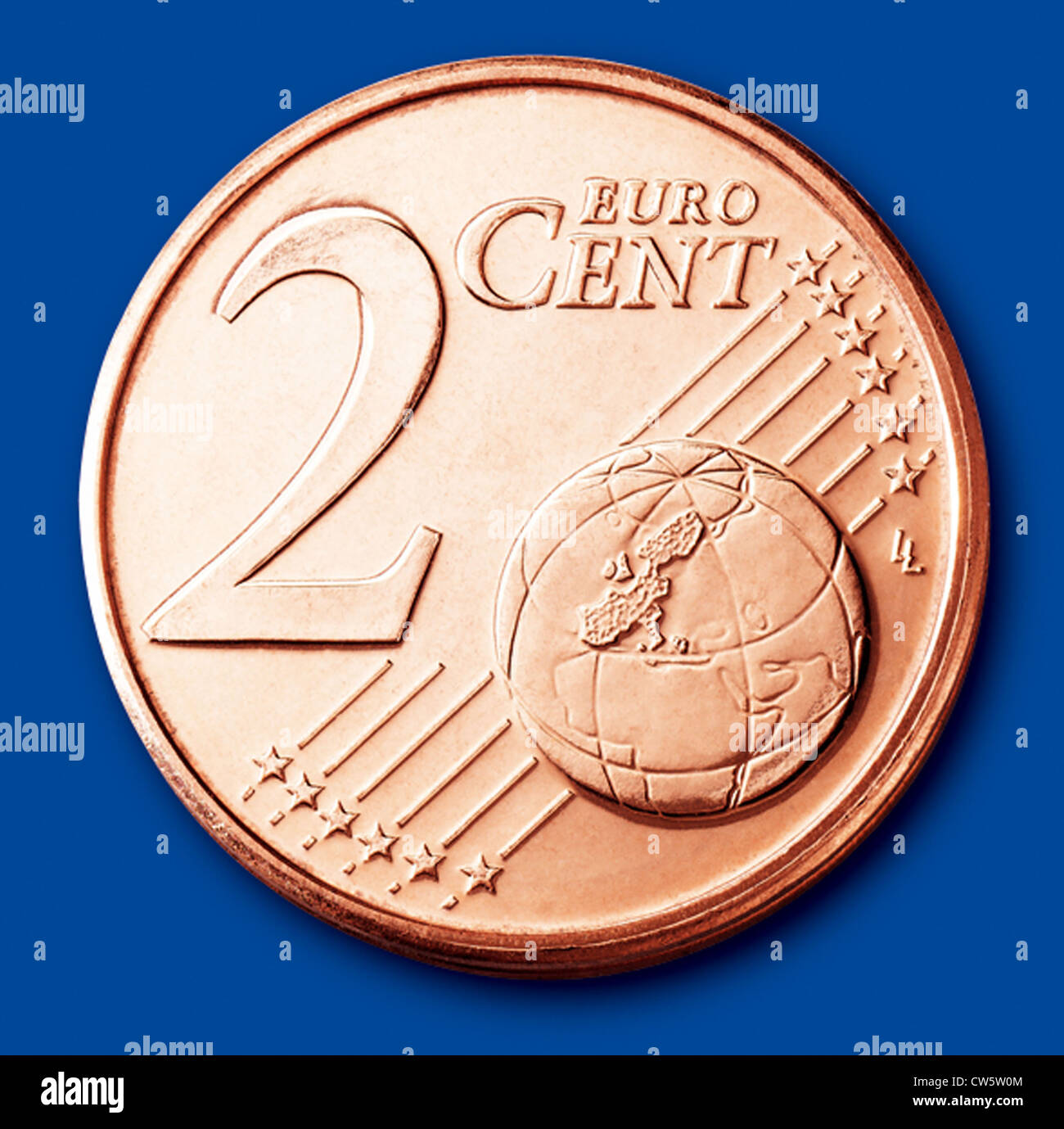 Münze 2 Cent (Eurozone) Stockfoto