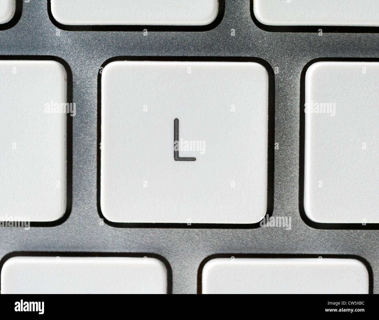 Buchstabe L auf einer Apple-Tastatur Stockfoto
