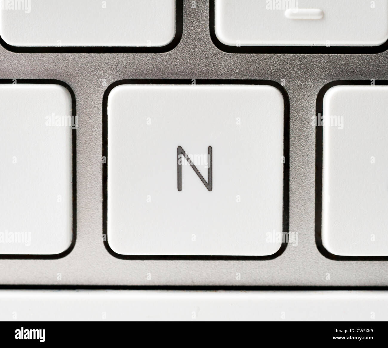 Buchstabe N auf einer Apple-Tastatur Stockfoto