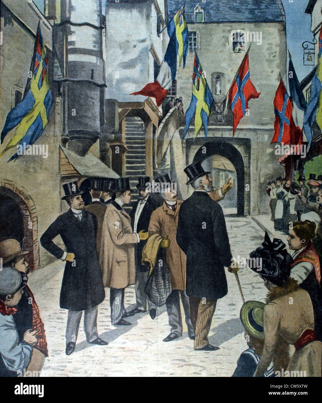 Der König von Schweden, Besuch von Mont Saint-Michel (Frence)., 25.05.1902 Stockfoto