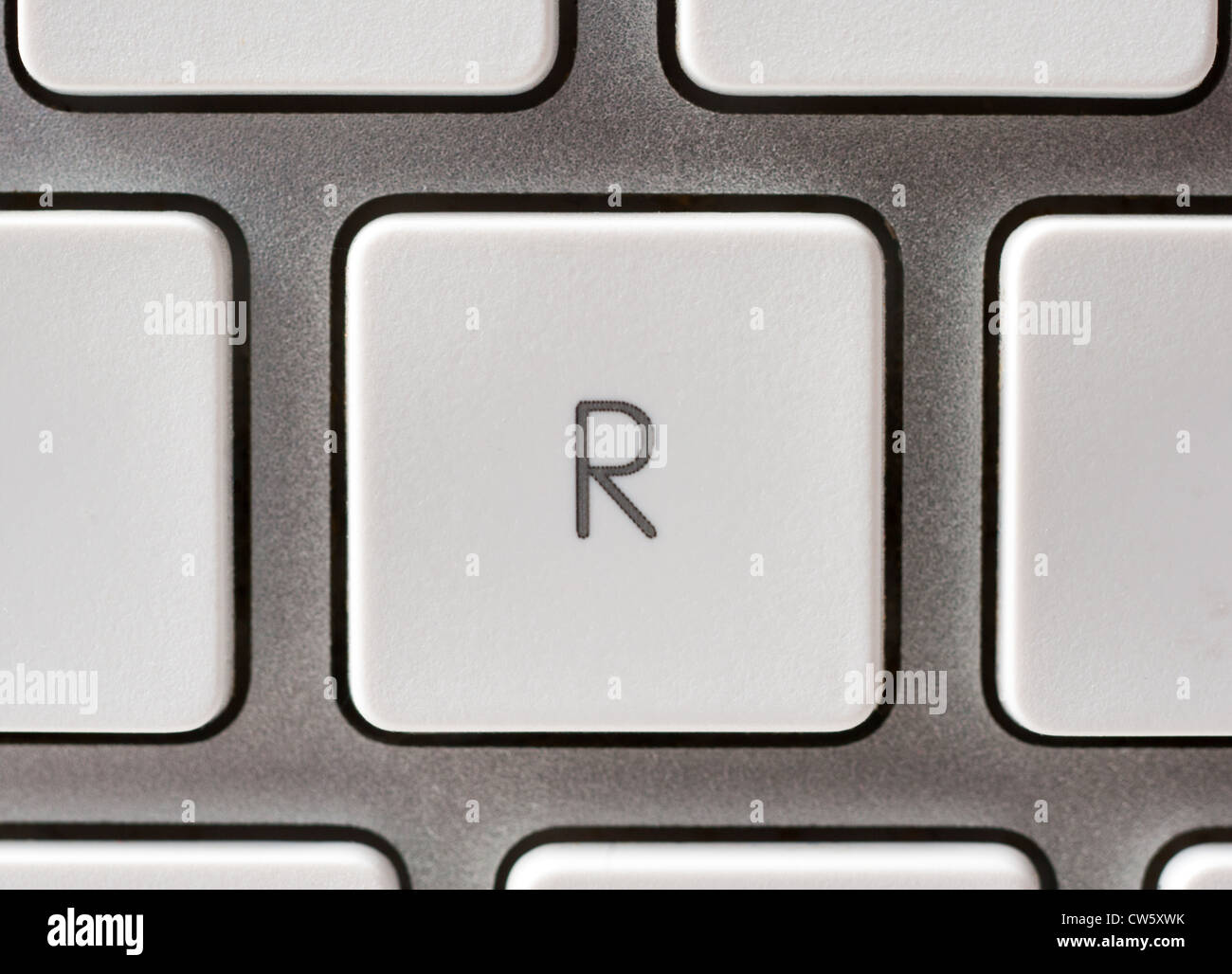 Buchstabe R auf einer Apple-Tastatur Stockfoto