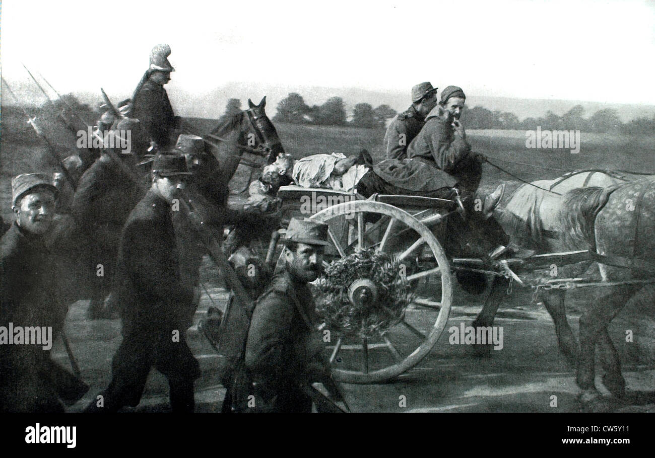 Weltkrieg I. übertragen eines Spions in Aisne Stockfoto