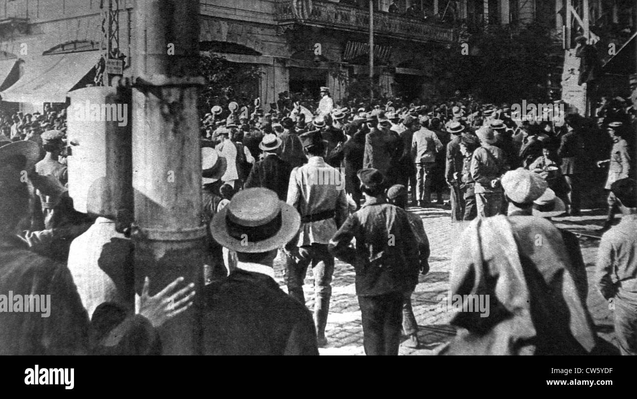 Weltkrieg Demonstration auf Kreta (1916) Stockfoto