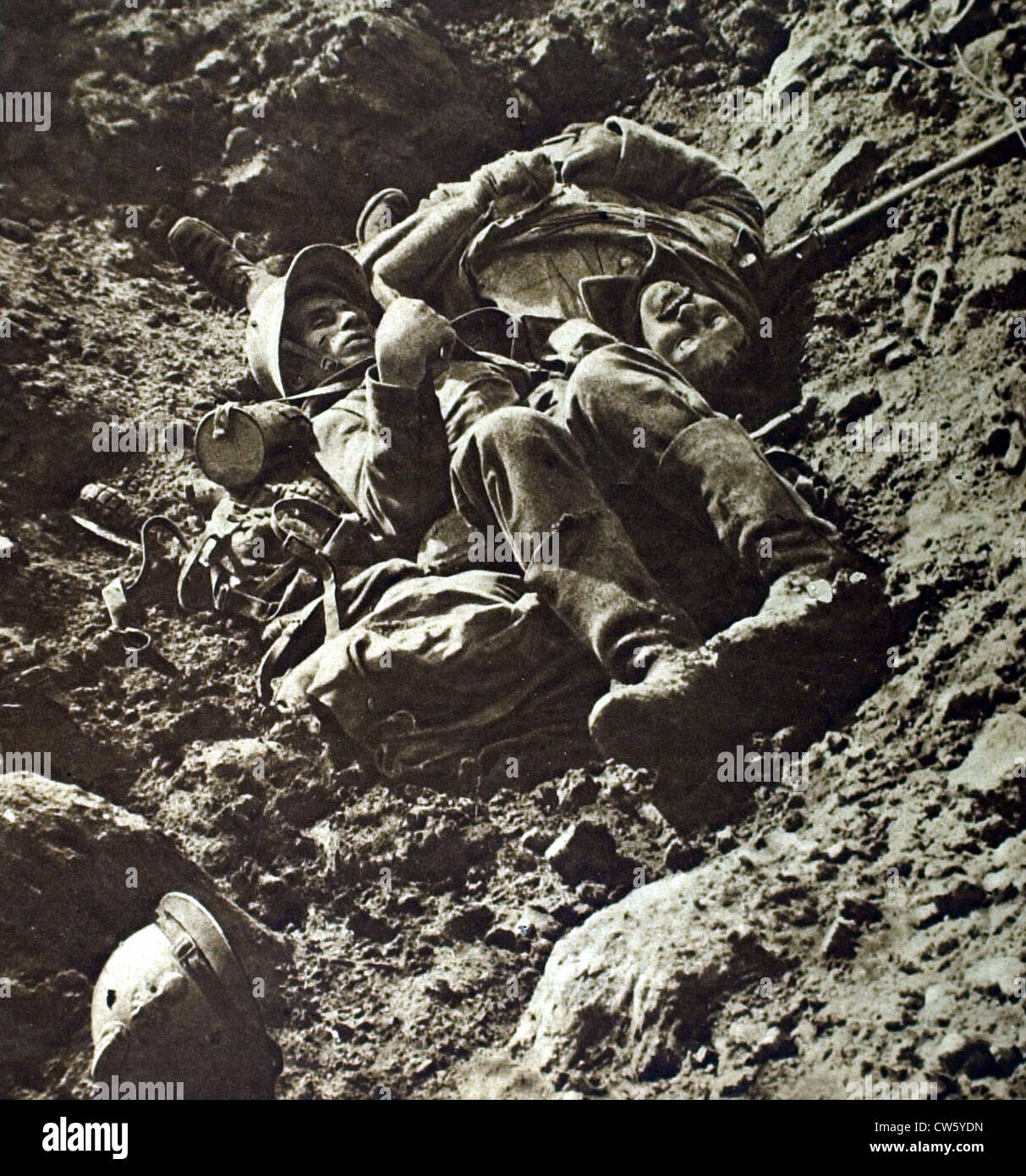 Weltkrieg I. Duell bis zum Tod in einem Graben in der Nähe von Combles Stockfoto