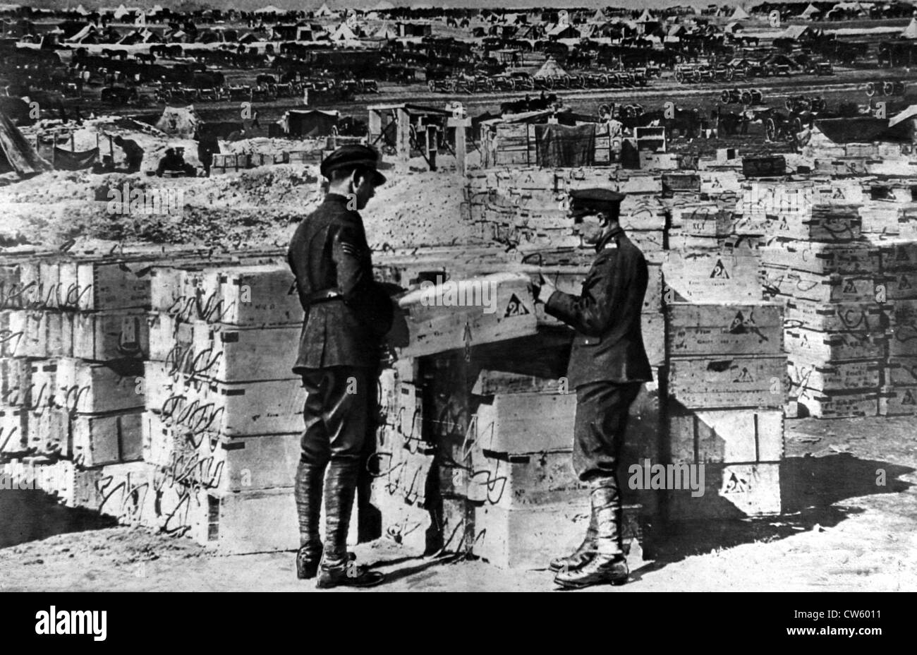 Weltkrieg I. hinter der Front, Brite/Britin Munition Aktien Stockfoto