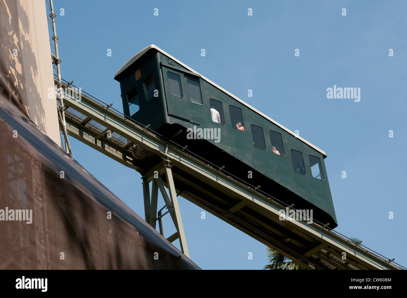 Französisch Standseilbahn zwischen Chateau de Pau und der Station im Südwesten Frankreichs Pau betreibt Stockfoto