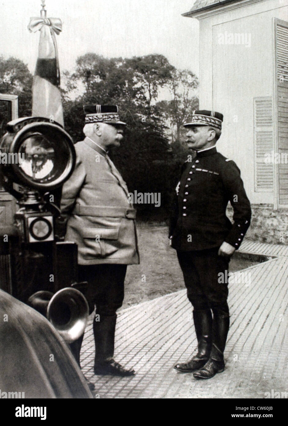 Weltkriegs Generals Joffre und Foch (1915) Stockfoto