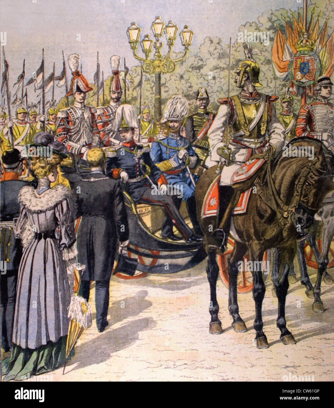 Deutsche Reise von König Alfonso XIII von Spanien (1905) Stockfoto