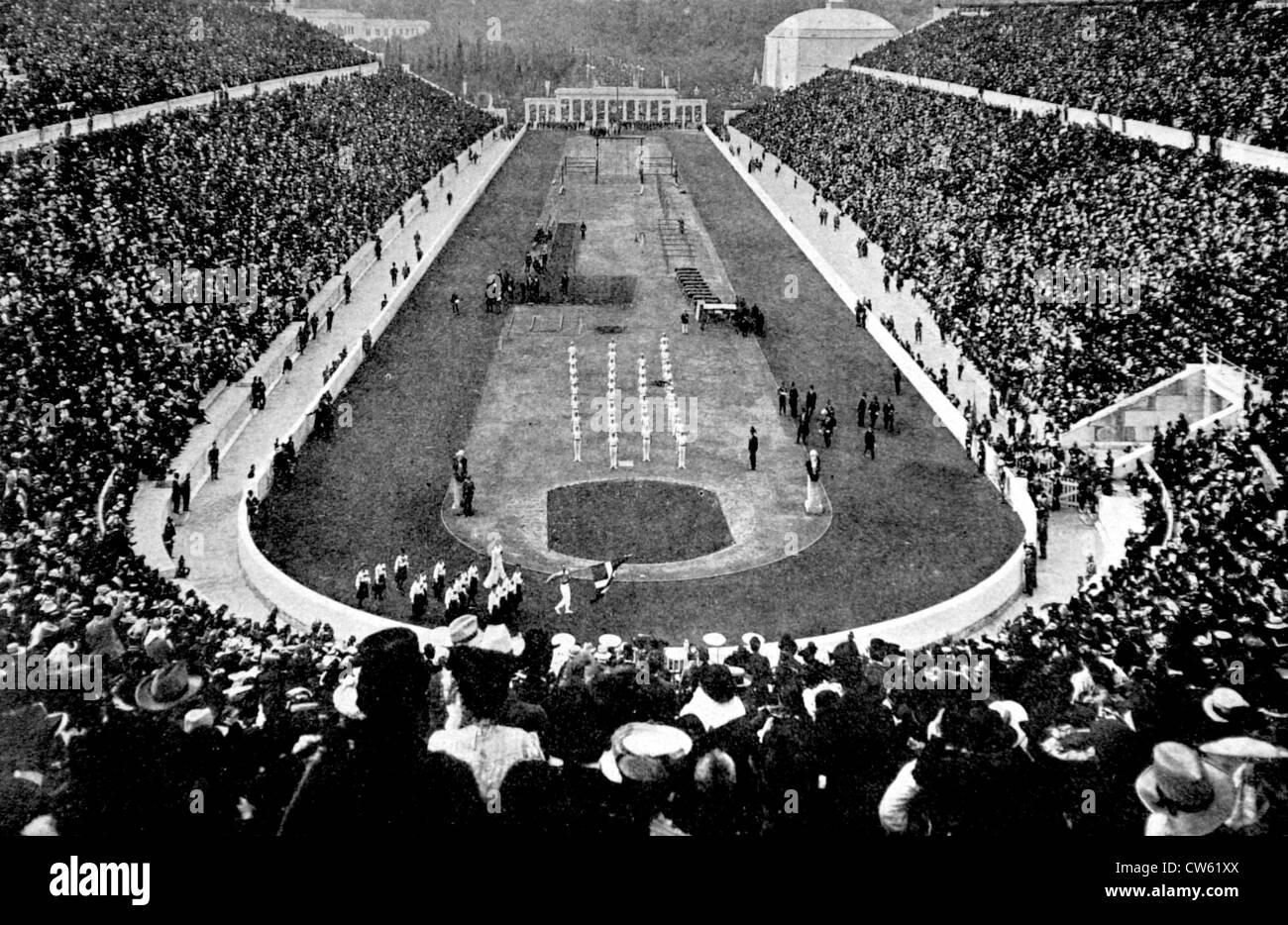 Gesamtüberblick über das Stadion bei den Olympischen Spielen in Athen (22. April 1906) Stockfoto