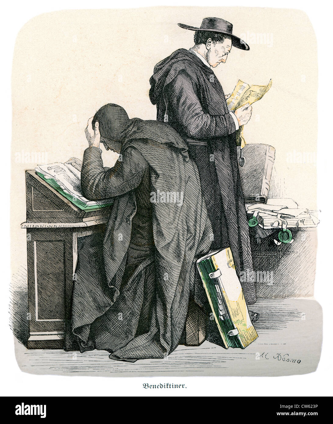 Benediktiner-Mönche in traditioneller Tracht Stockfoto