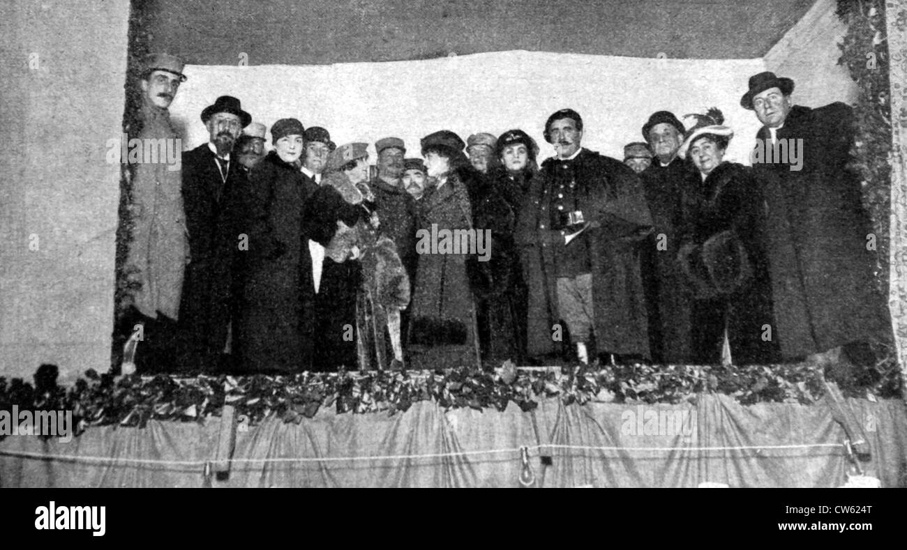 Ersten Weltkrieg.  Die Comédie Française auf der Vorderseite, in "Le pays de France", 24.02.1916 Stockfoto