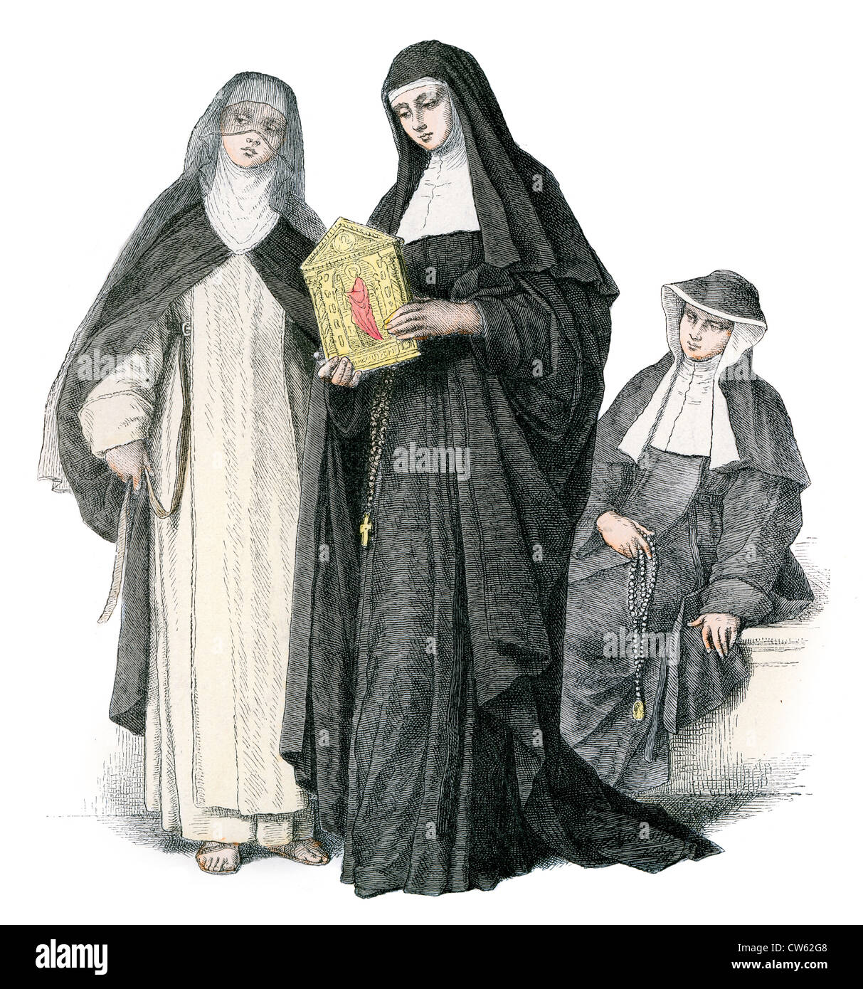 Augustinerinnen aus dem 18. Jahrhundert Stockfoto