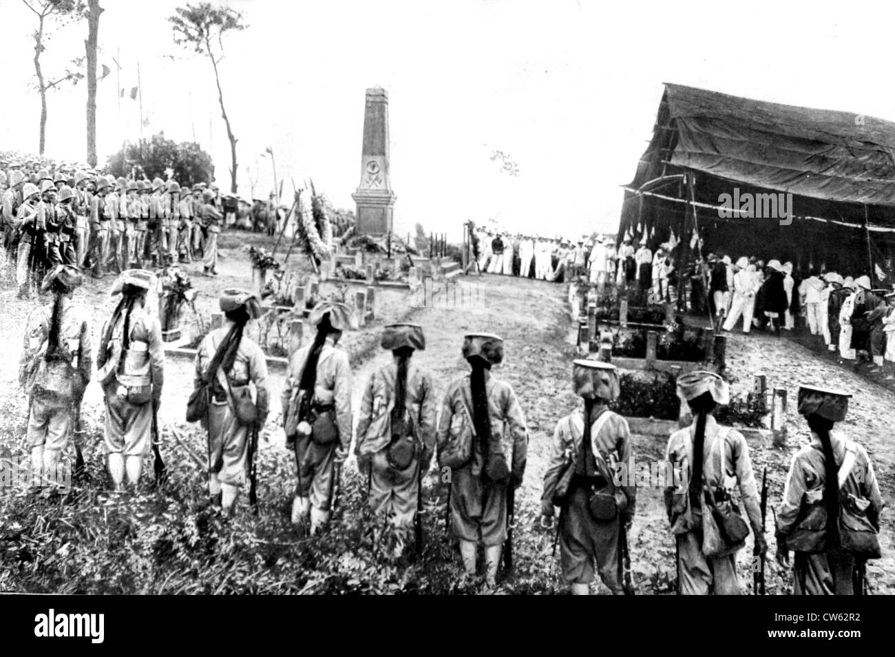 In Tonkin errichtet 6. September 1910 Einweihung Stele französische Annamese Soldaten, die während der Kampagne 1909 gestorben Stockfoto