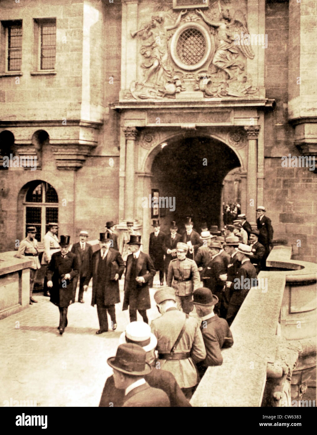 Ersten Weltkrieg. Der Friedensvertrag erhält den österreichischen Bevollmächtigten Schloss St. Germain-En-Laye Stockfoto