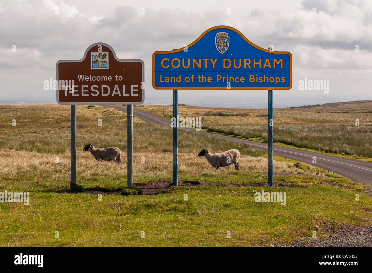 Verkehrszeichen bei Teesdale, County Durham, England, Großbritannien, Uk Stockfoto