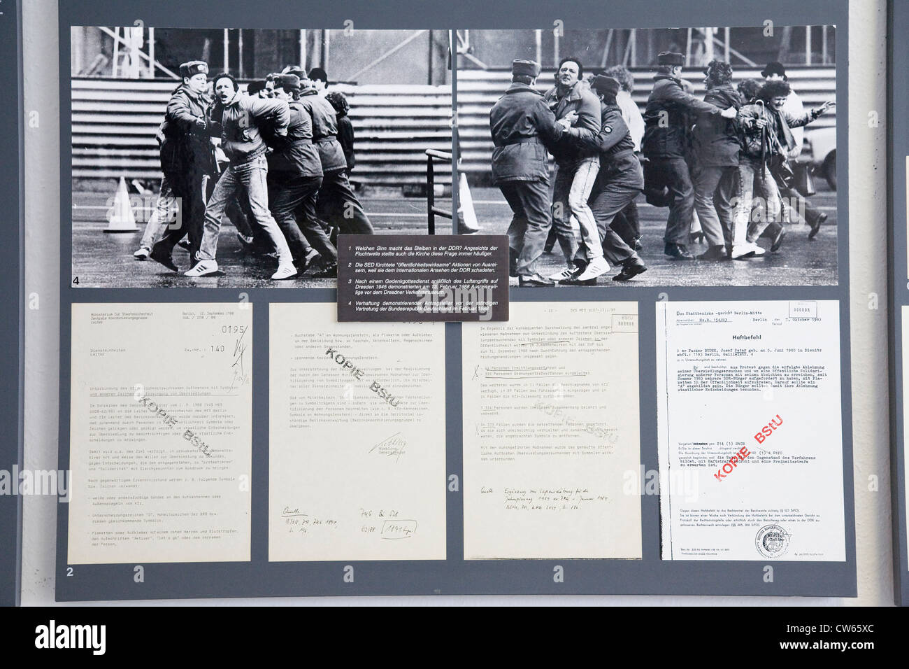 Europa, Deutschland, Brandenburg, Berlin, STASI-Büro, Geheimpolizei, der alten DDR, Dokumentation der eine Aufnahme Stockfoto
