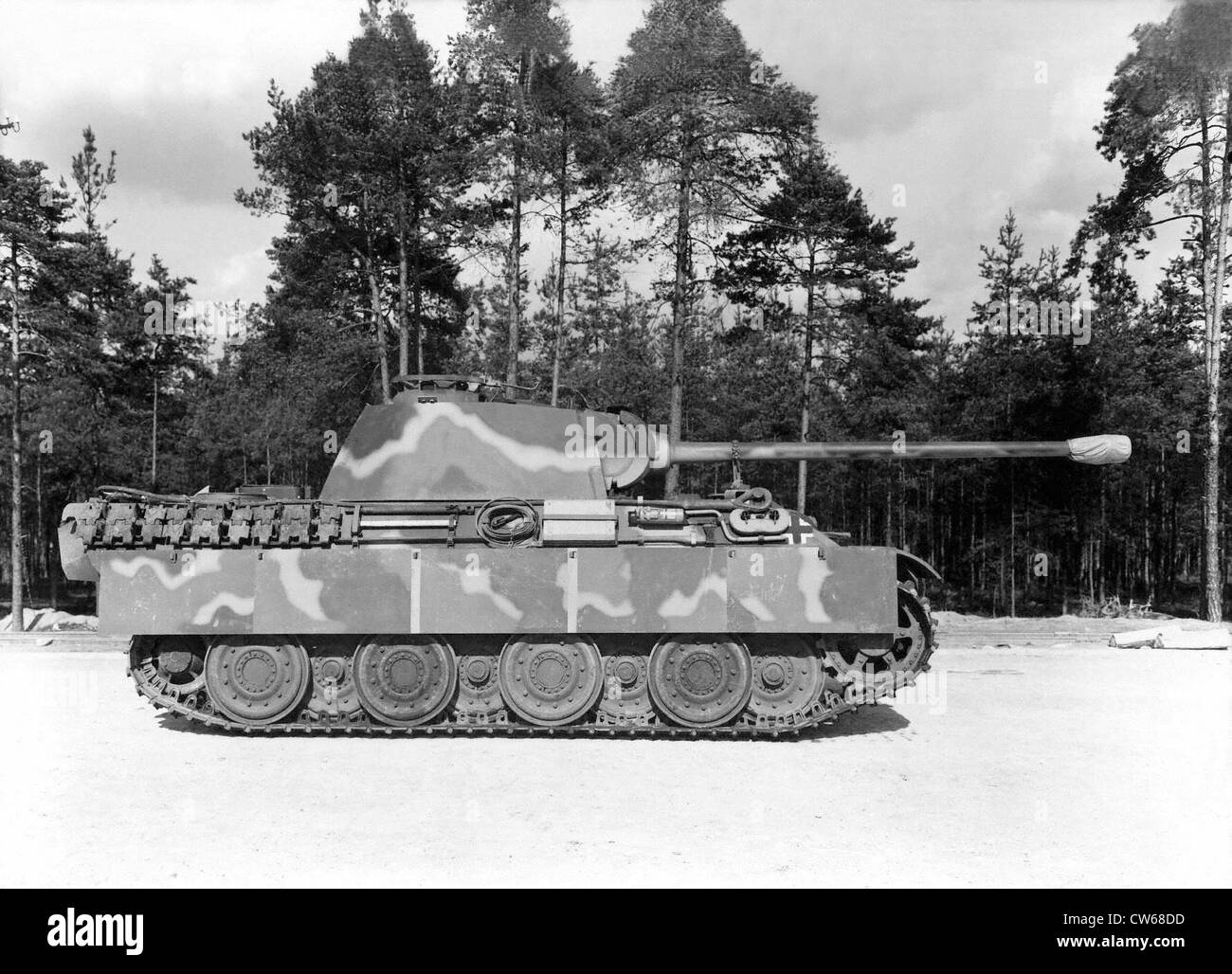 Deutscher PzKw V Panther-Panzer in der Erprobung, Zweiter Weltkrieg Stockfoto