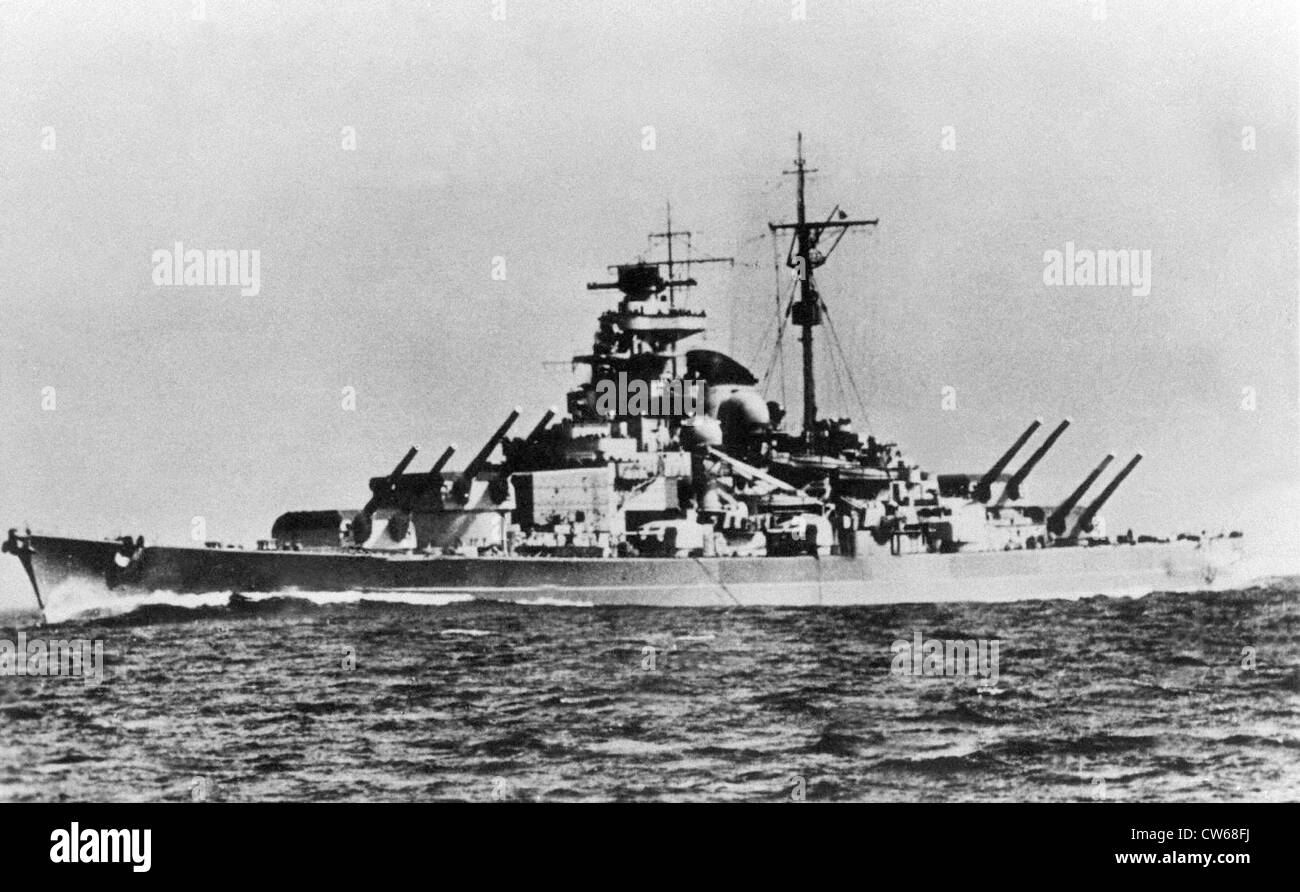 Deutsche Schlachtschiff "Tirpitz", dem zweiten Weltkrieg Stockfoto
