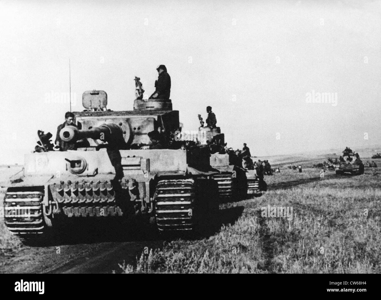 Deutscher PzKw VI Tiger schwere Panzer in der Ukraine 1944. Stockfoto