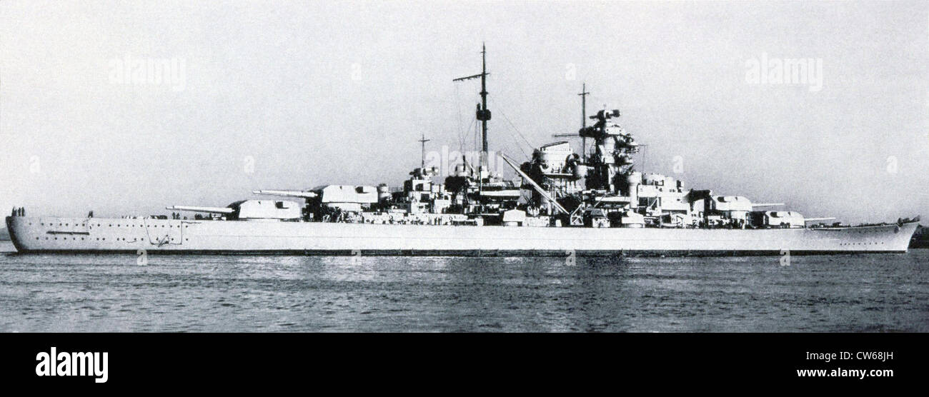 Das deutsche Schlachtschiff "Bismarck", dem zweiten Weltkrieg. Stockfoto