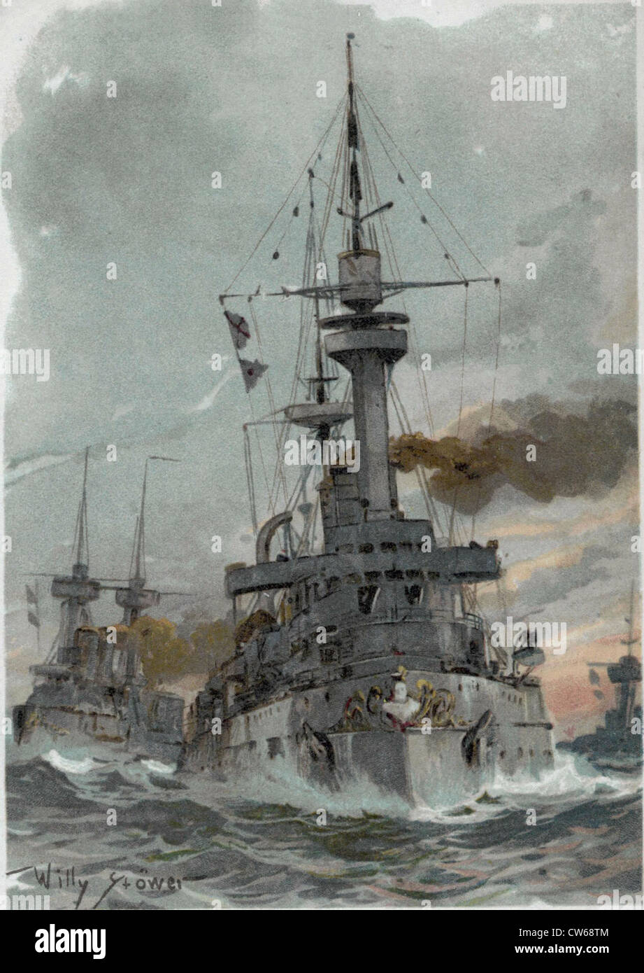 Deutsche Schlachtschiff, ca.1900 Stockfoto