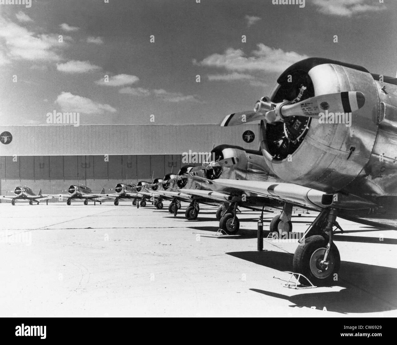 Amerikanischen North American t-6 Texan oder Harvard Ausbildung Flugzeuge Stockfoto