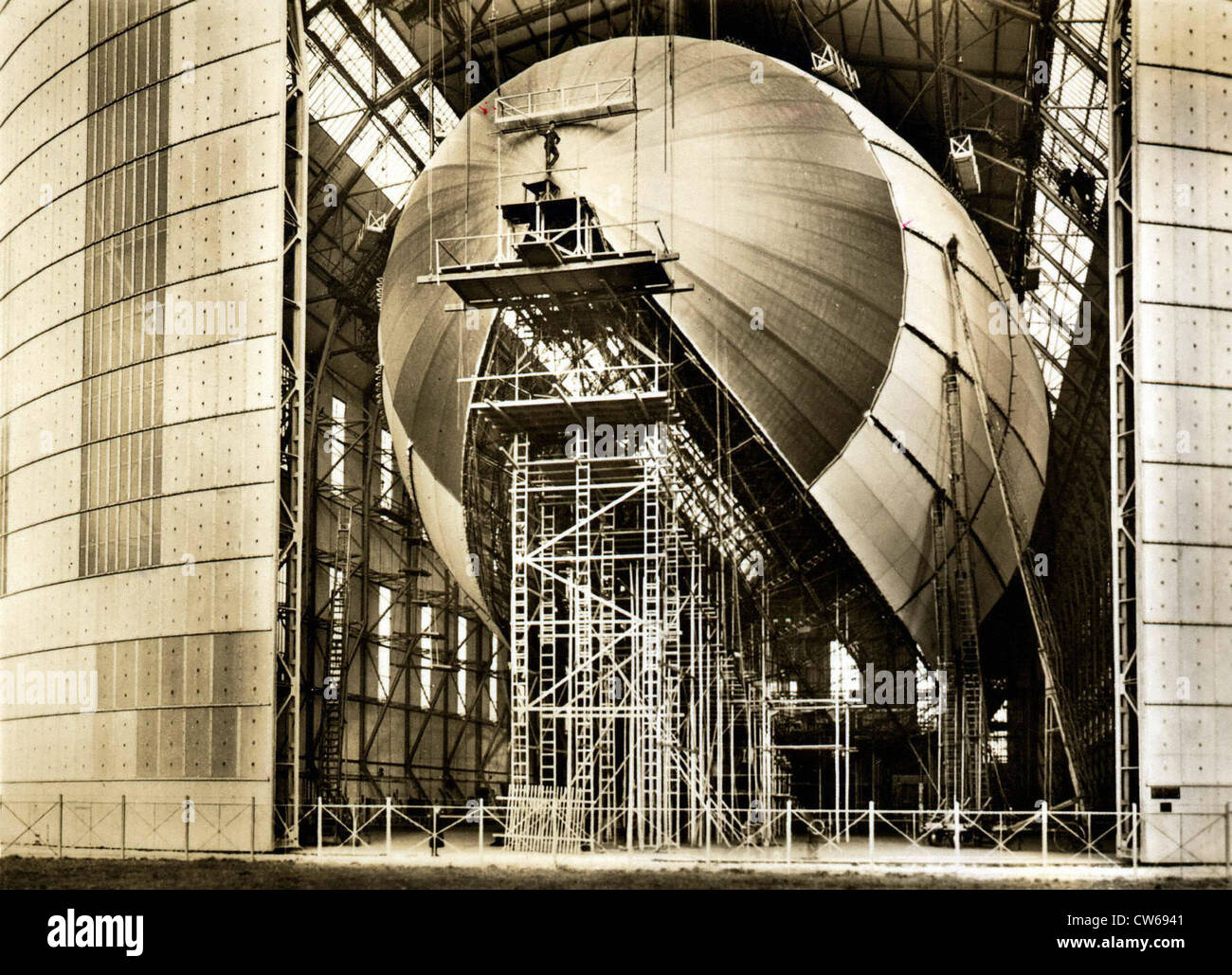 Deutschen Zeppelin LZ 129 Luftschiff im Bau Stockfoto