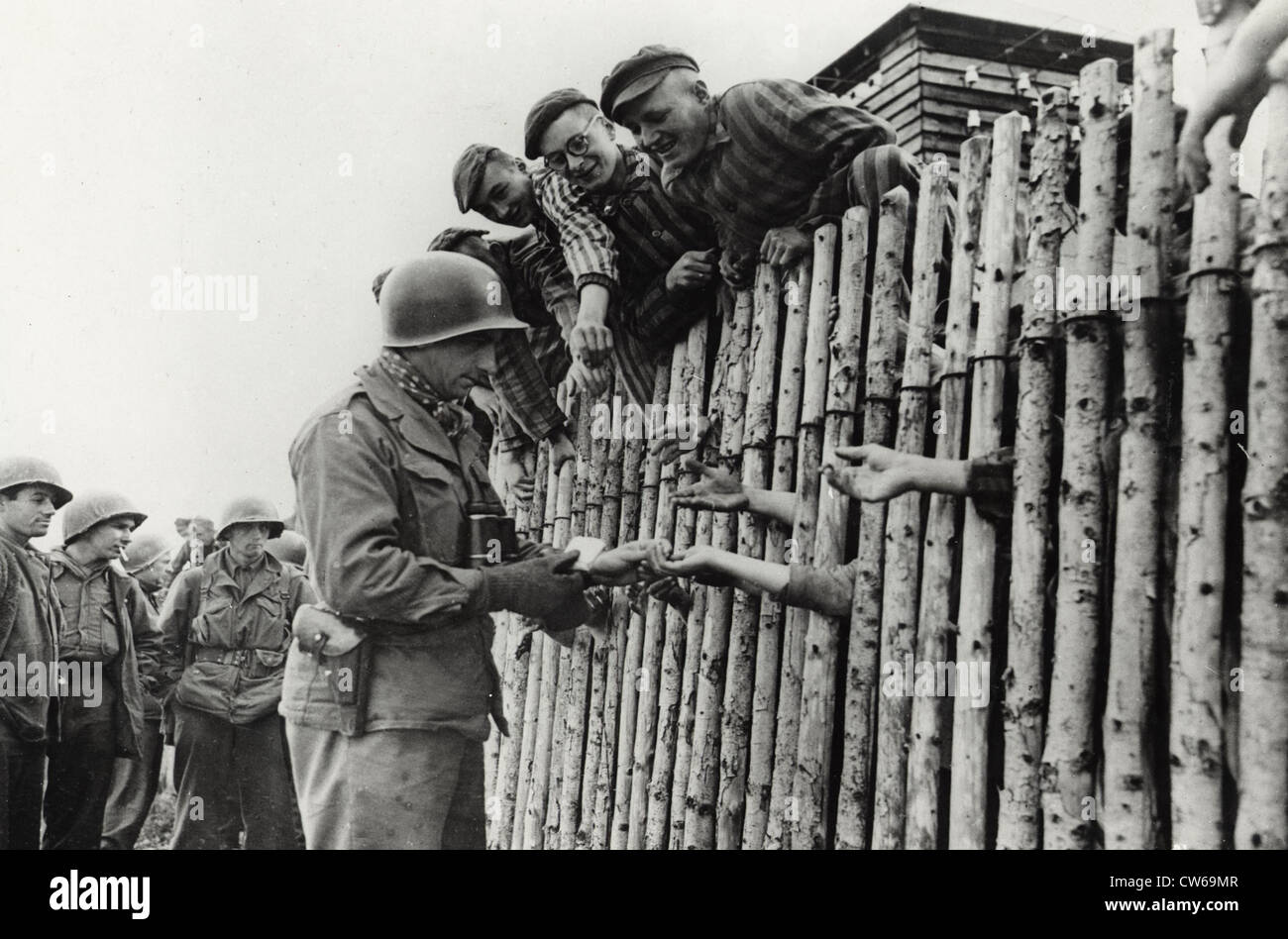 KZ Dachau befreit (30. April 1945) Stockfoto