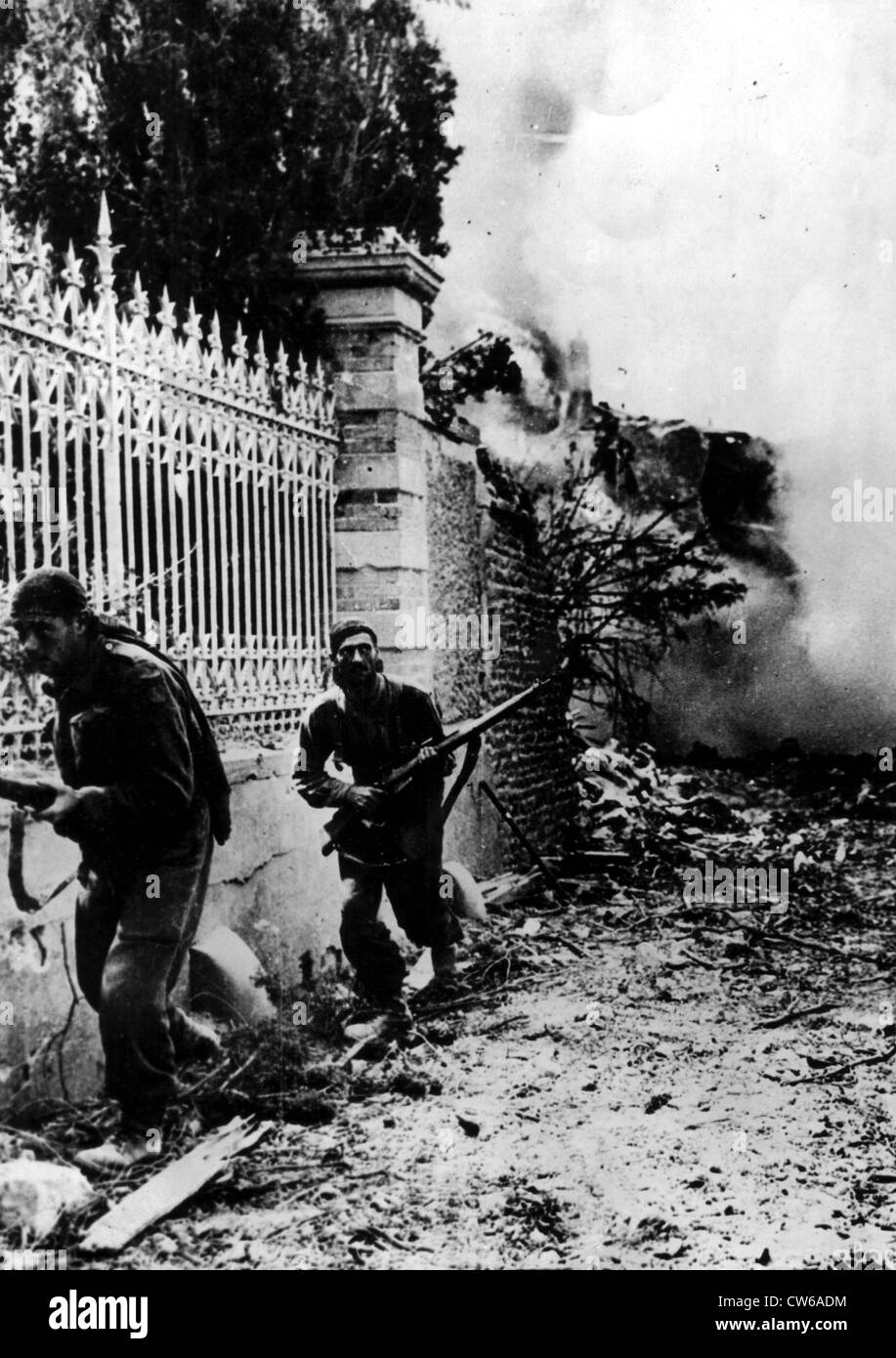 Französische Patrioten in Hyères (Frankreich), August 1944 Stockfoto