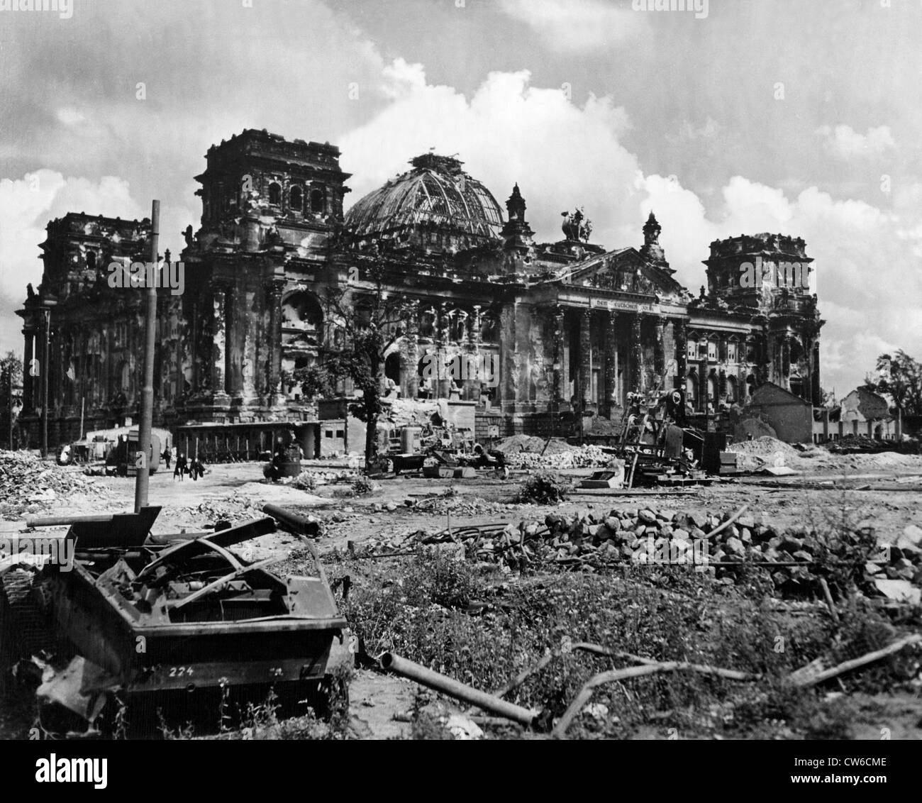 Berliner der Reichstag 6. Juli 1945 zerschlagen. Stockfoto